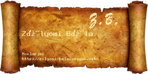 Zólyomi Béla névjegykártya