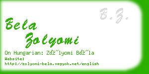 bela zolyomi business card